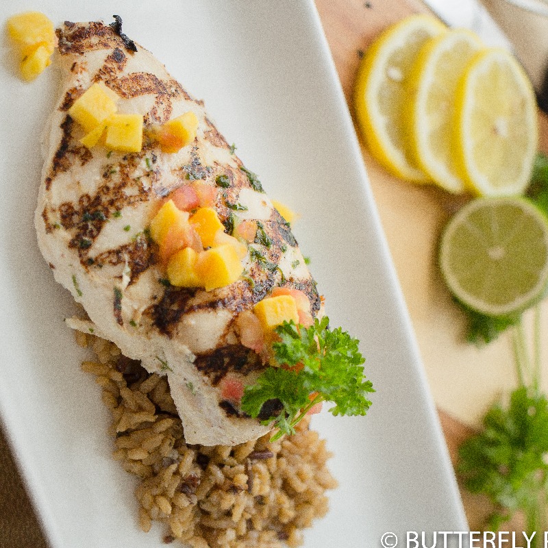 Caribbean Chicken with Brown Rice Pilaf