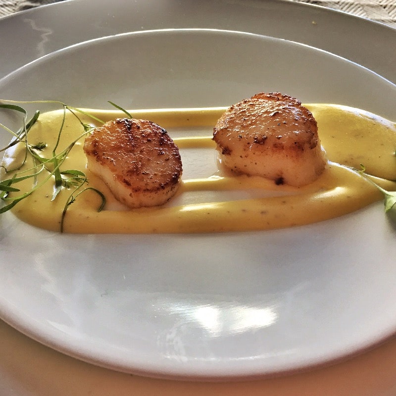 Scallops w/ Yuzu Hollandaise (this is an appetizer portion, but would make it entree size)