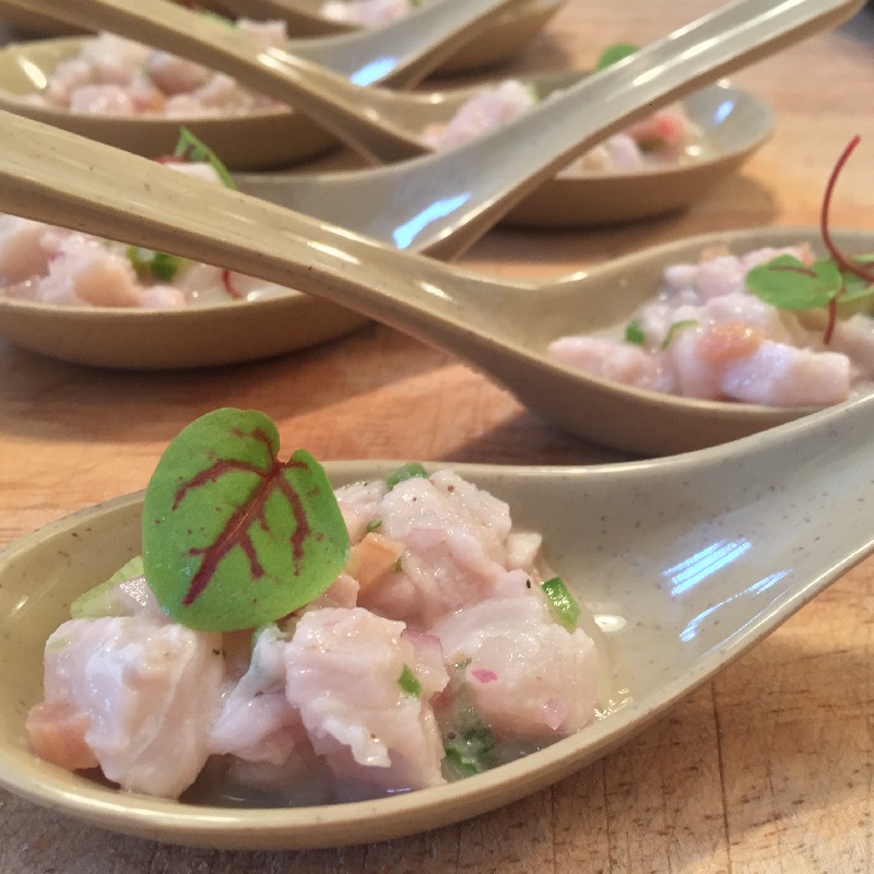 bass crudo spoons . yuzu 