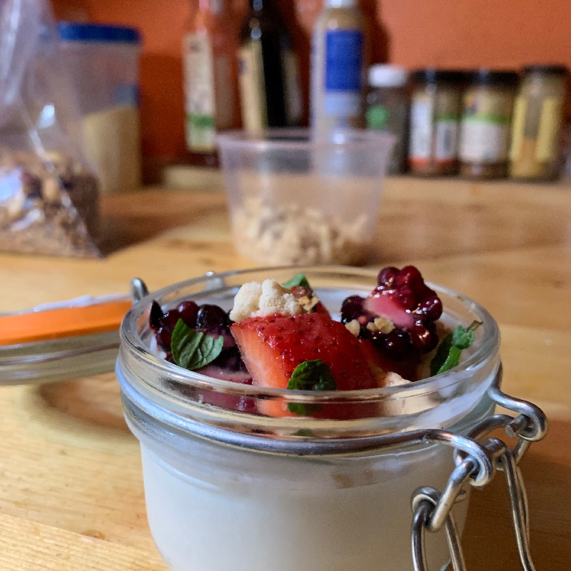 buttermilk panna cotta with season berries 