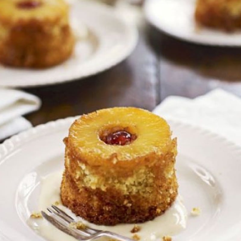 Pineapple Upside Down Cake with Coconut Cream Sauce