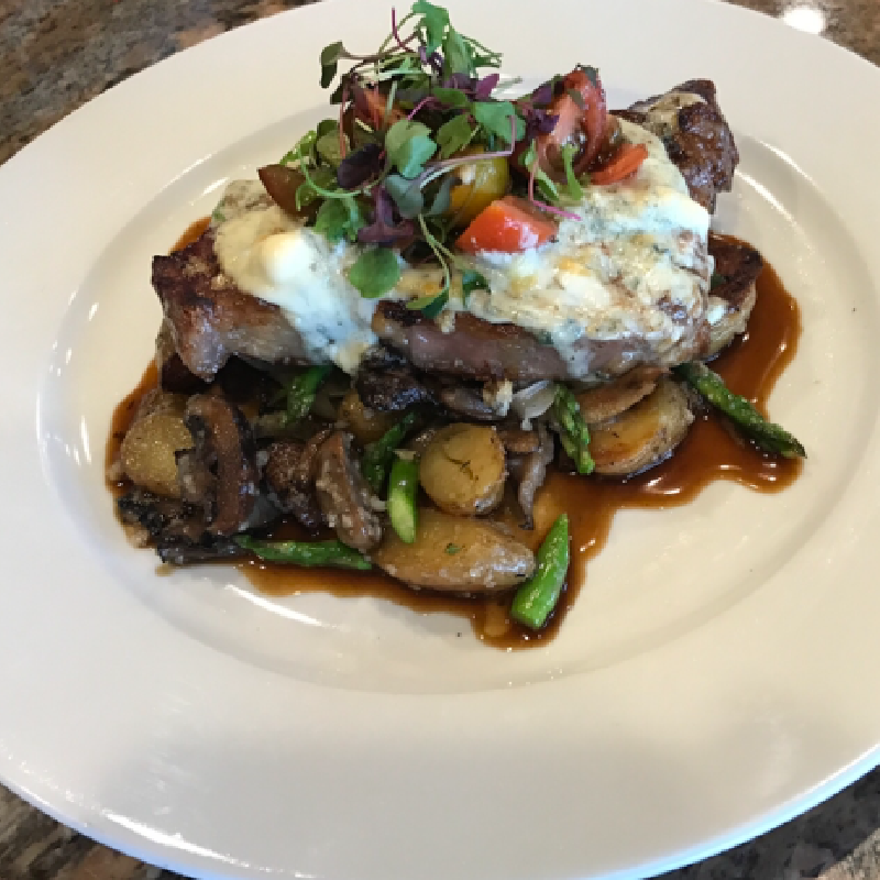 Bleu cheese crusted ribeye 