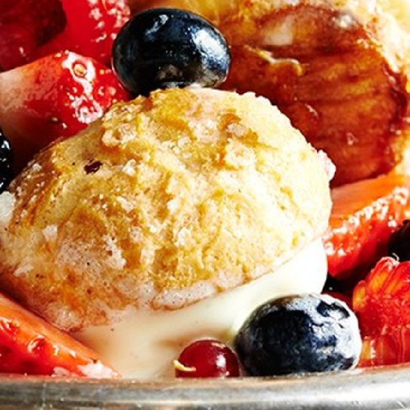  Chouquettes with Warm Berries