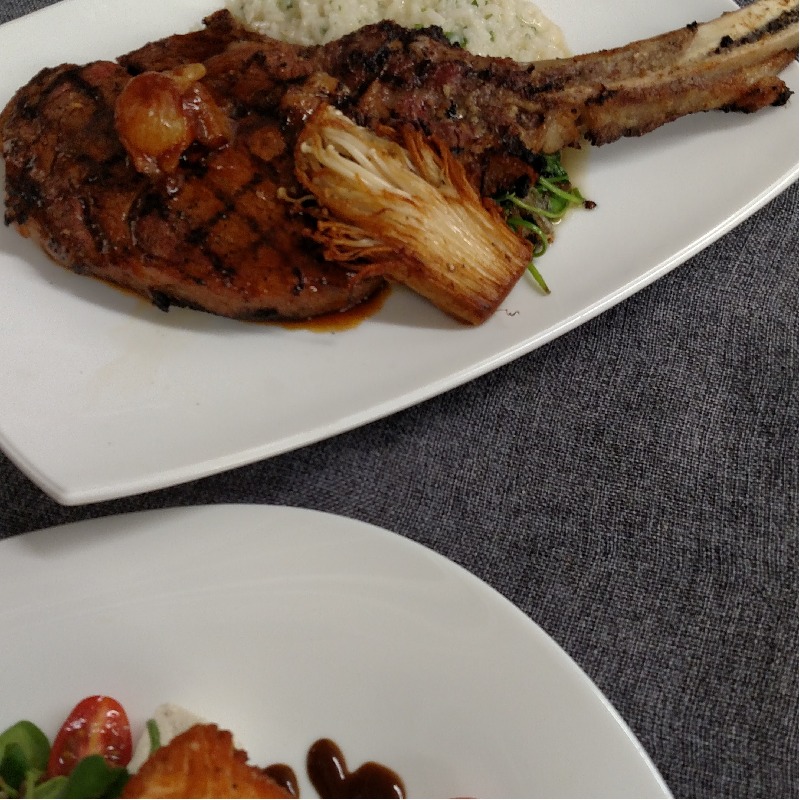 Ribeye, Enoki Mushroom, Braised Cipollini Onion, Risotto