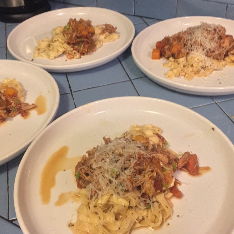 fettuccini with slow cooked chicken Ragu 