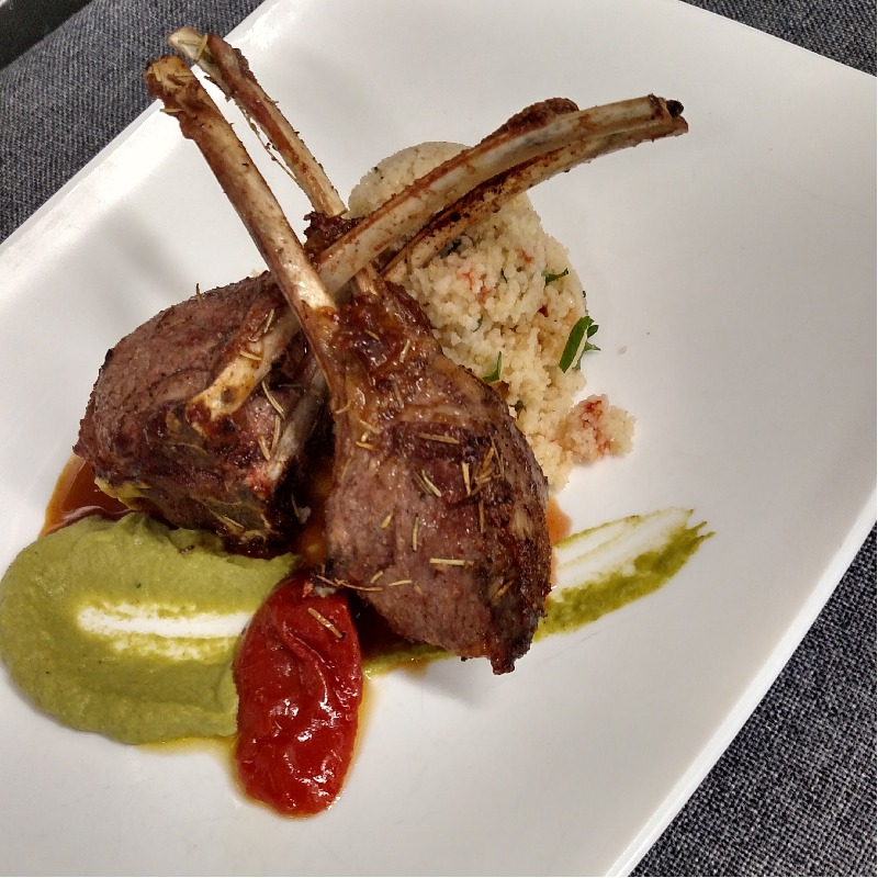 Lamb Chops Cous Cous, Roasted Tomato