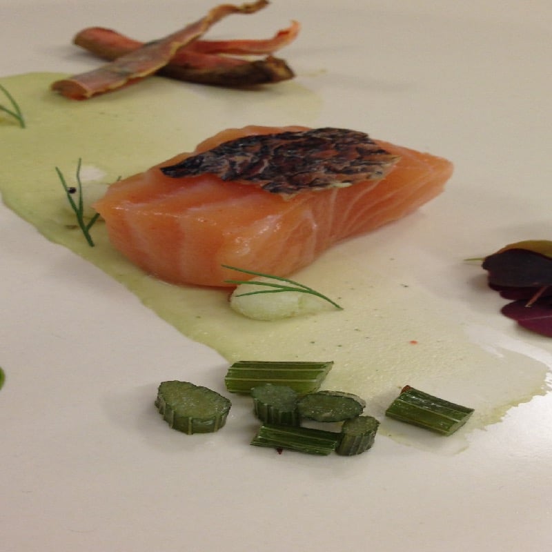 Olive oil poached salmon 