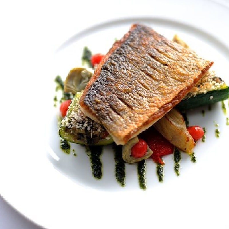 griddled sea bass