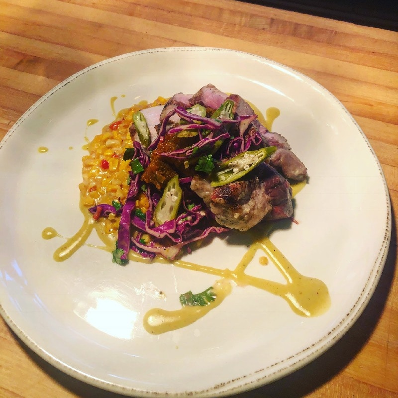 Pork chop and apple sauce