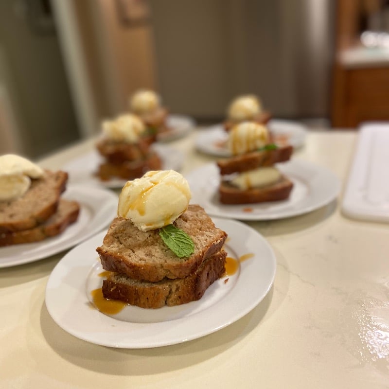 Banana bread ice cream sandwich 