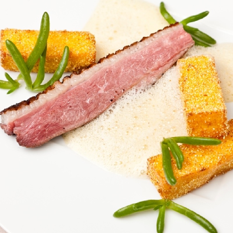 duck, polenta fries
