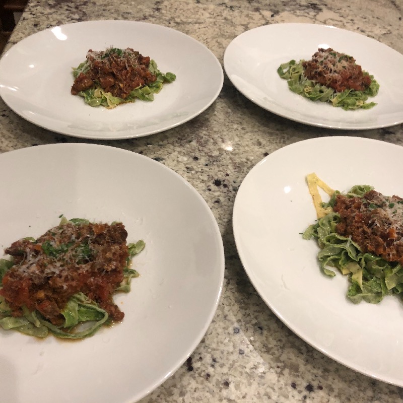 Herb fettuccini bolognese 