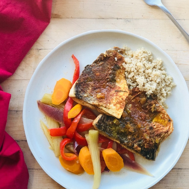 Salmon tagine