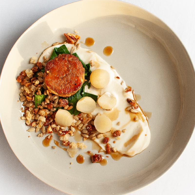 Pork Collar, Pickled Pear and Pecan