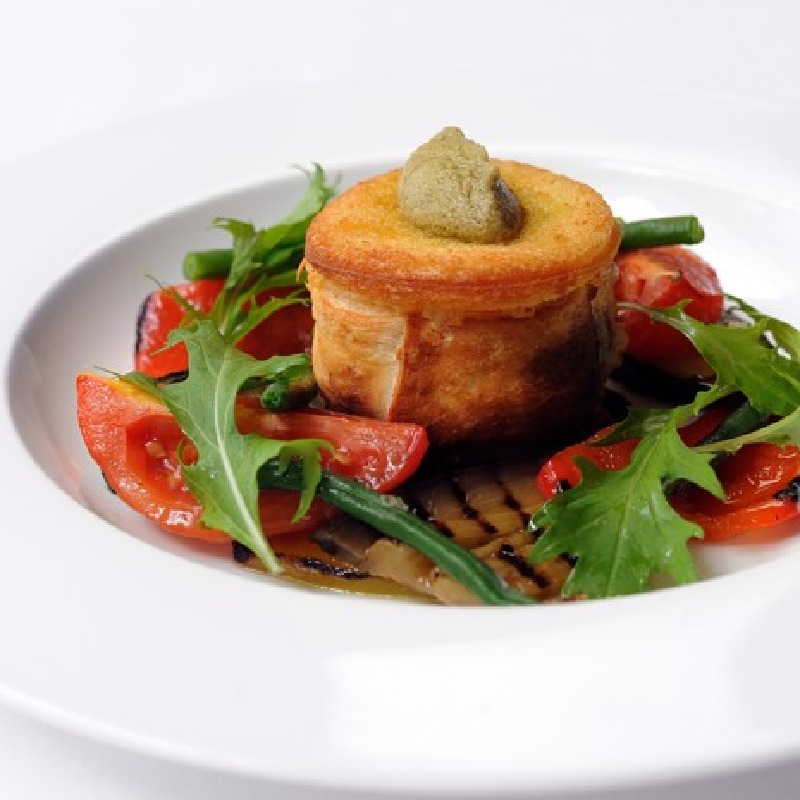 Goat\'s cheese crotin with marinated chargrilled vegetables