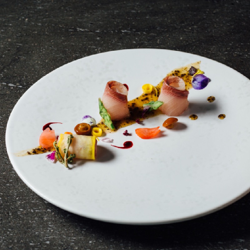 Hamachi usuzukuri – yellowfin sashimi with truffle ponzu