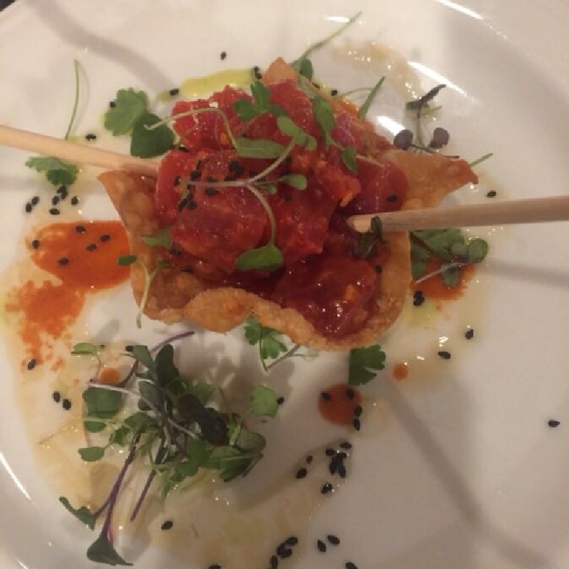 Spicy Tuna in Wonton Cup