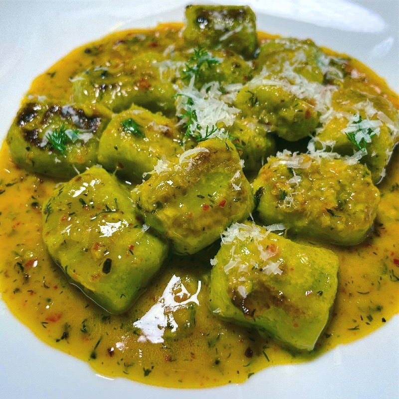 Gnocchi in Saffron Wine Sauce