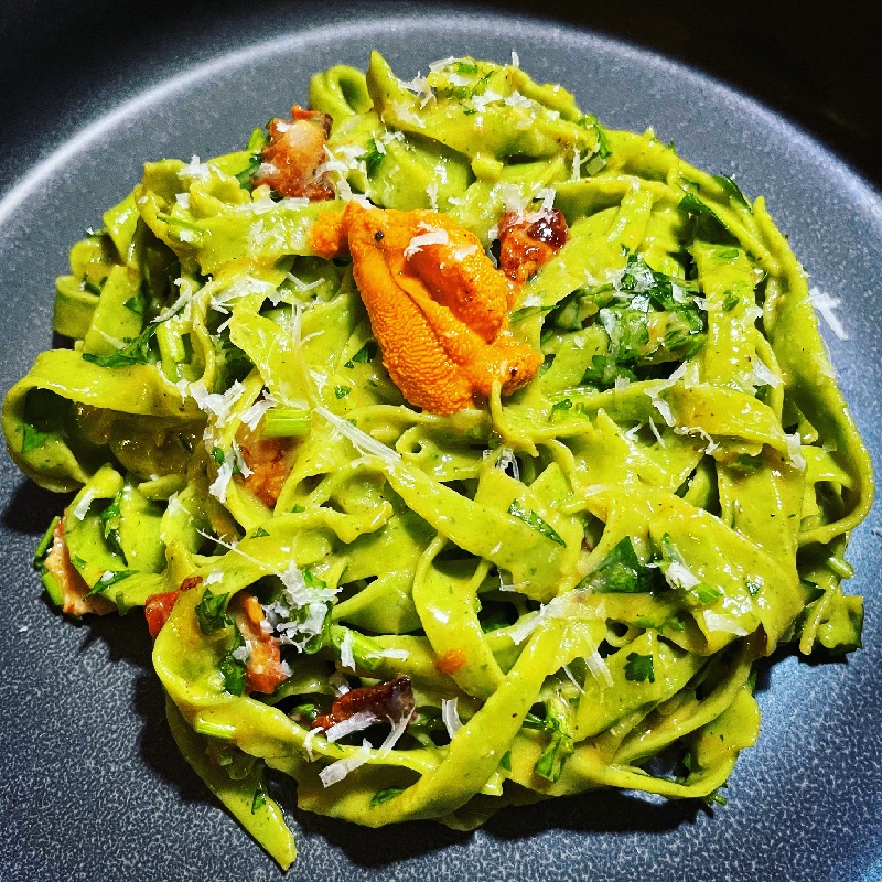 Herbed Tagliatelle alla carbonara