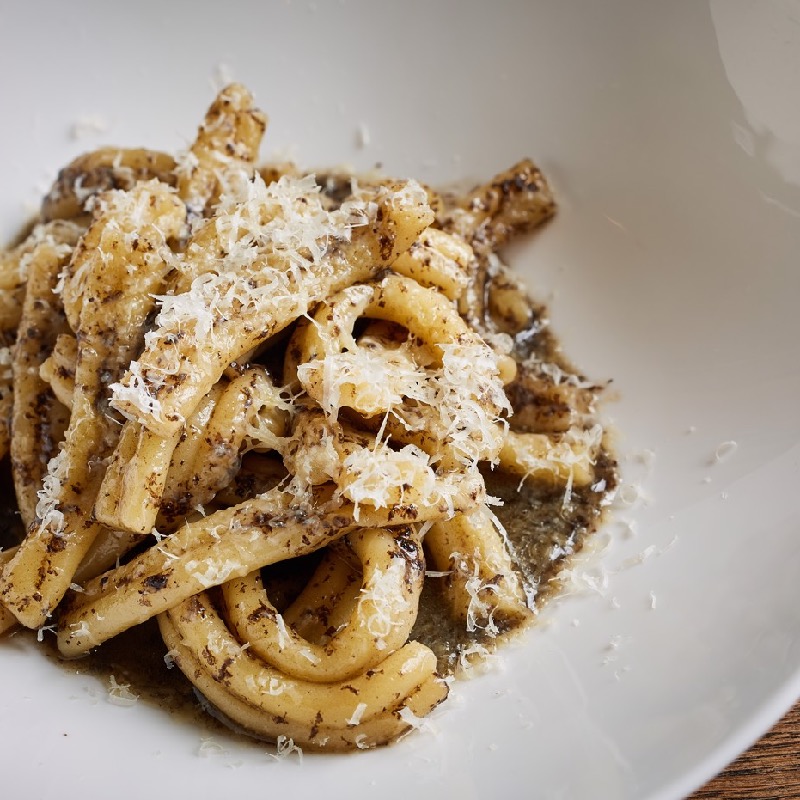 Strozzapreti with chicken stock, truffle, butter and Parmesan