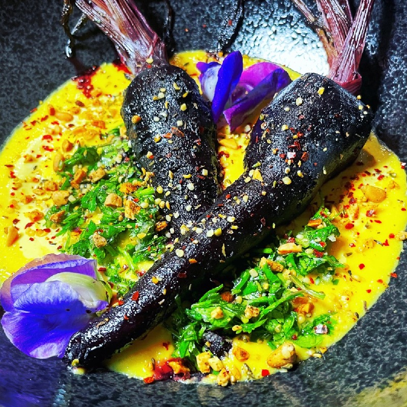 Sumac Caramelized Carrot, Golden Beet Hummus