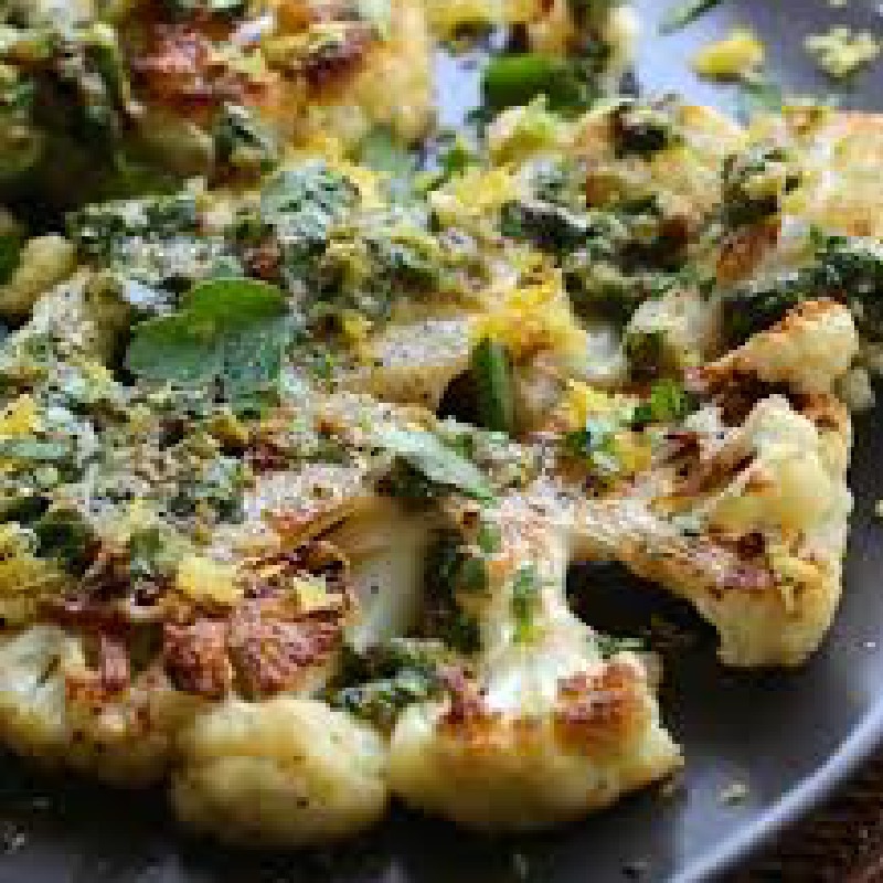Cauliflower with salsa verde 