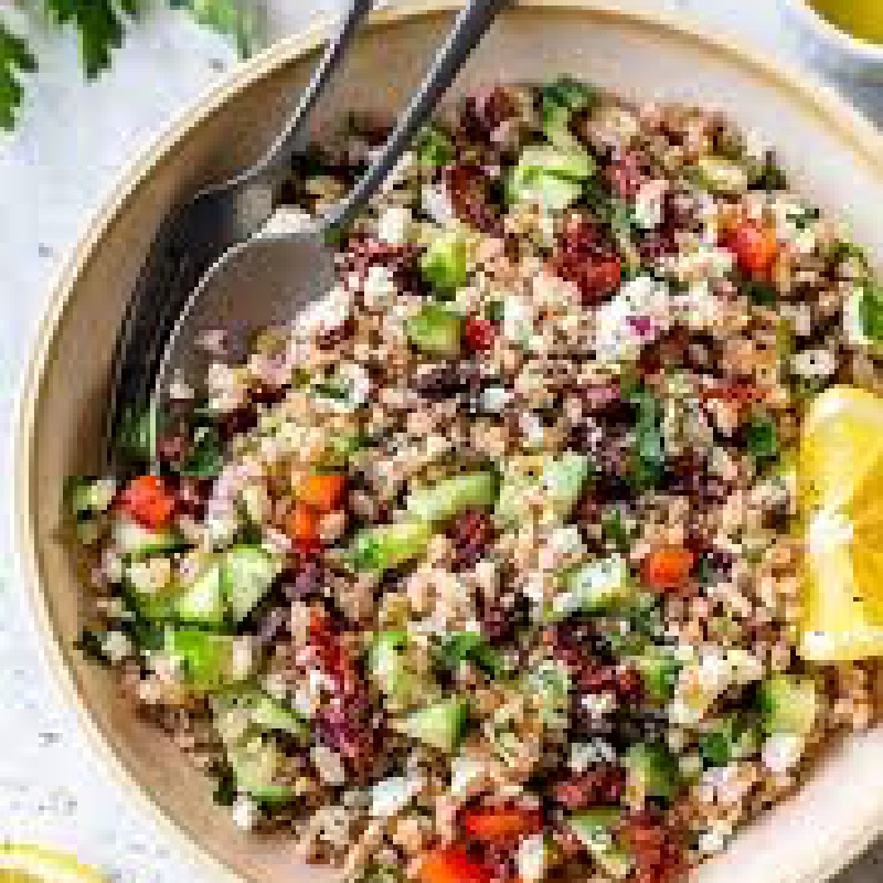 Mediterranean farro salad