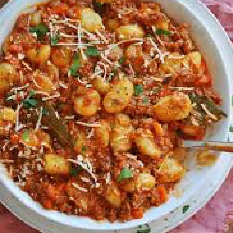Gluten free gnocchi with bolognese 