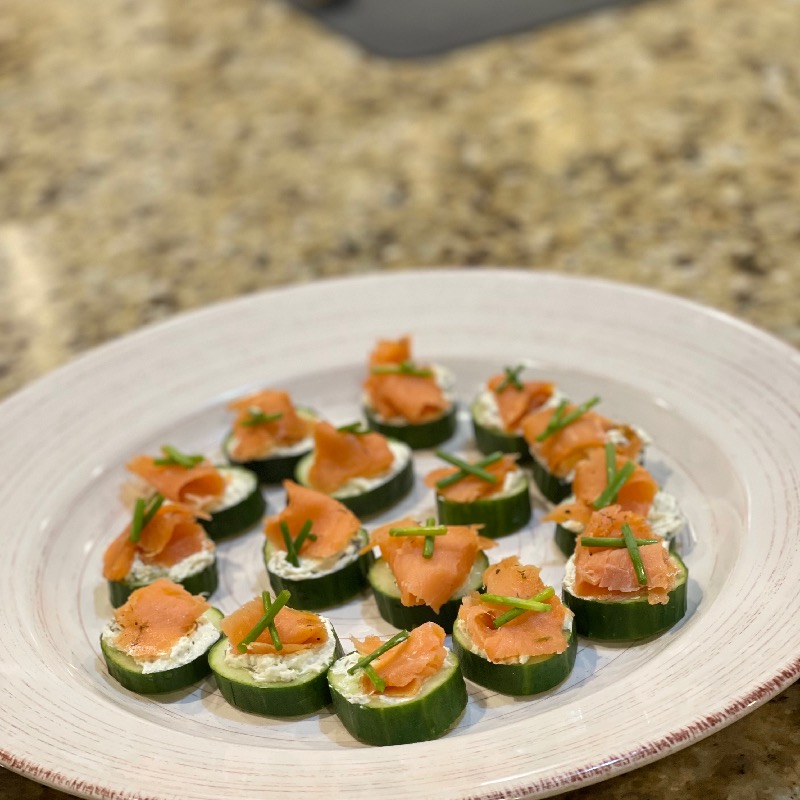 Smoked salmon cucumber 