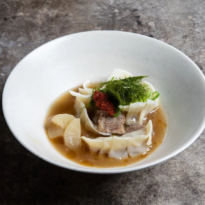 Slow-cooked beef dumpling 