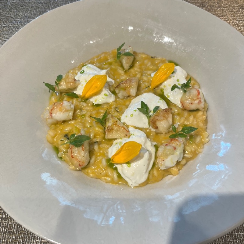 Risotto burrata, shrimp