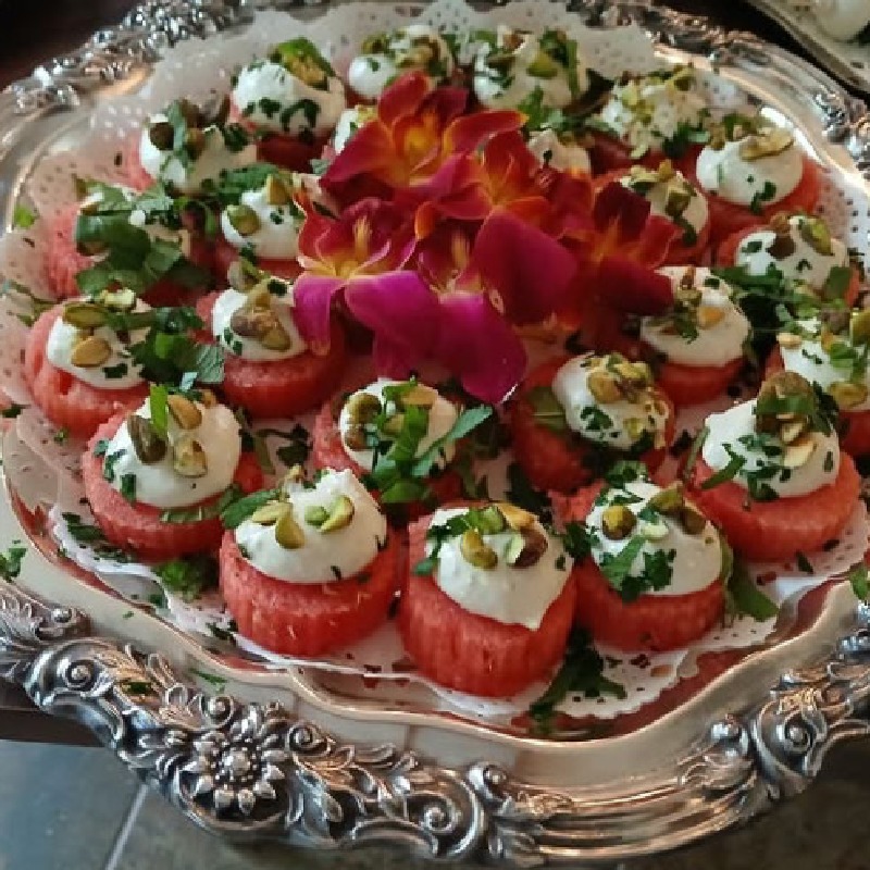 Whipped Feta on Watermelon