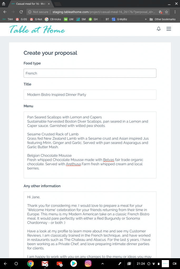 For Chefs - Top 5 tips for a GREAT proposal – Table at Home Private Chefs